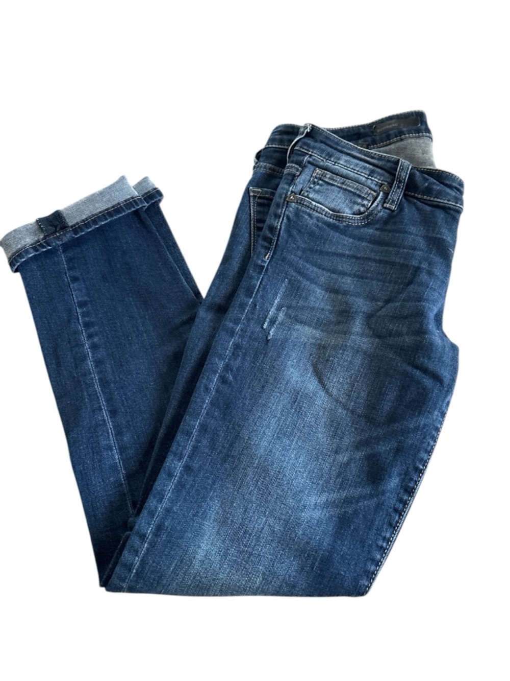 Kut from the Kloth Boyfriend Low Rise Jeans Women’s Sz 4 Dark Wash Distressed
